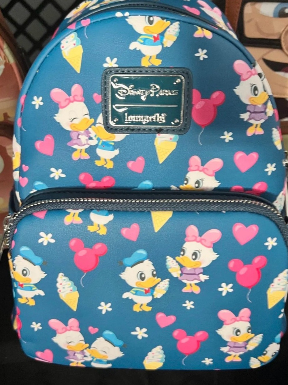 Loungefly Blue Daisy & Donald Duck Patterned Mini Backpack